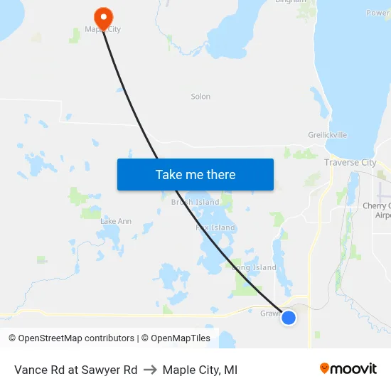 Vance Rd at Sawyer Rd to Maple City, MI map