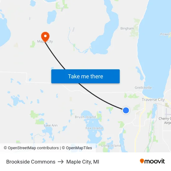 Brookside Commons to Maple City, MI map