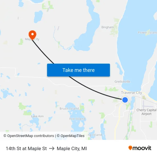14th St at Maple St to Maple City, MI map