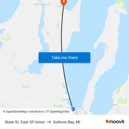 State St. East Of Union to Suttons Bay, MI map