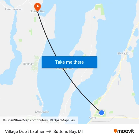 Village Dr. at Lautner to Suttons Bay, MI map