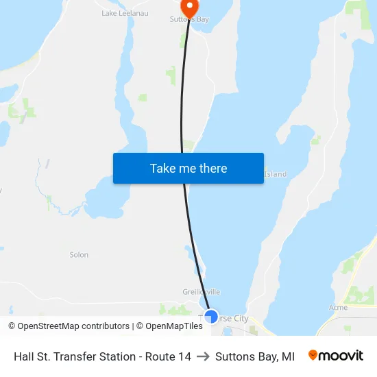 Hall St. Transfer Station - Route 14 to Suttons Bay, MI map