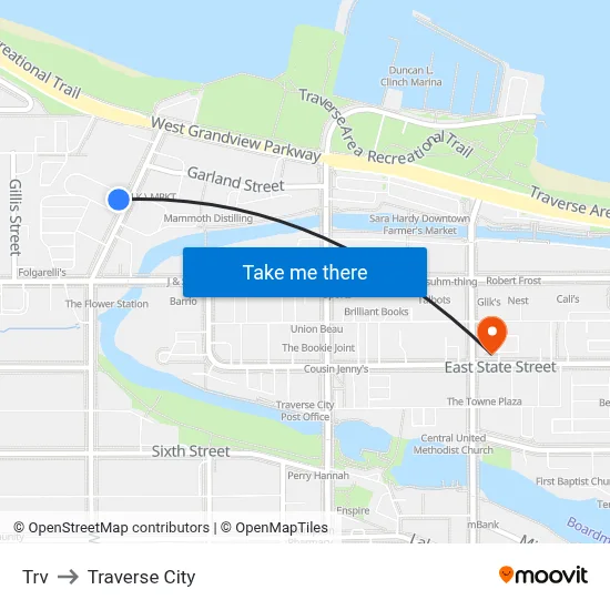 Trv to Traverse City map