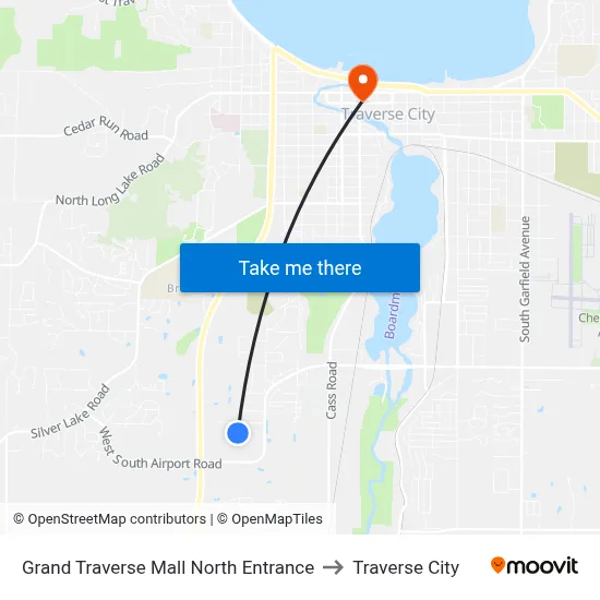 Grand Traverse Mall North Entrance to Traverse City map