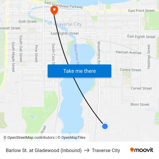 Barlow St. at Gladewood (Inbound) to Traverse City map