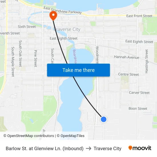 Barlow St. at Glenview Ln. (Inbound) to Traverse City map