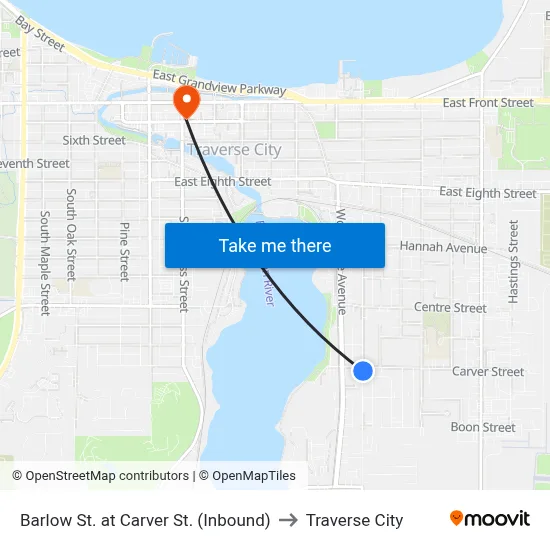 Barlow St. at Carver St. (Inbound) to Traverse City map