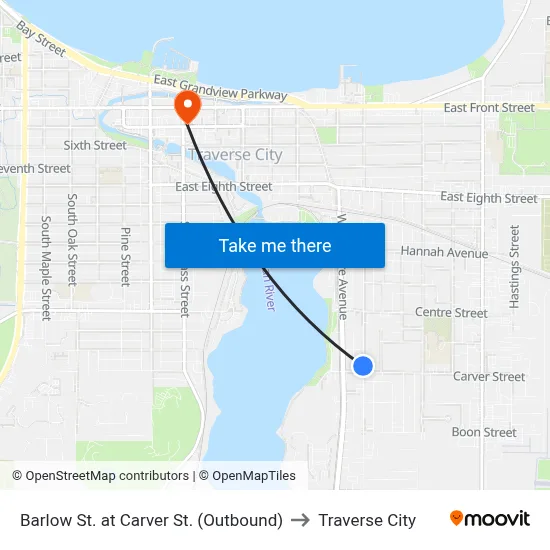 Barlow St. at Carver St. (Outbound) to Traverse City map
