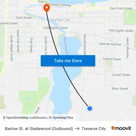 Barlow St. at Gladewood (Outbound) to Traverse City map