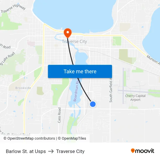 Barlow St. at Usps to Traverse City map