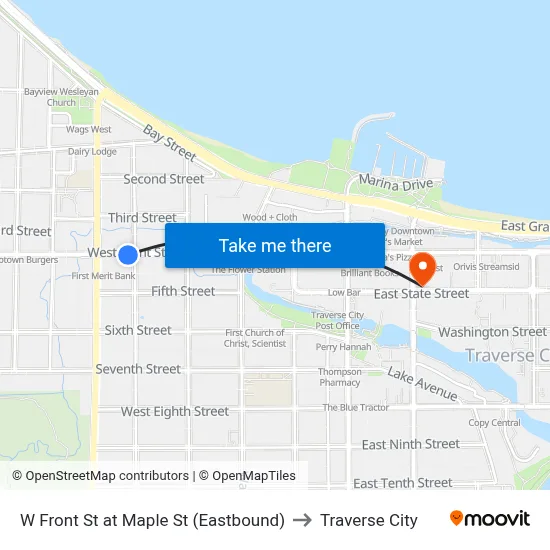 W Front St at Maple St (Eastbound) to Traverse City map