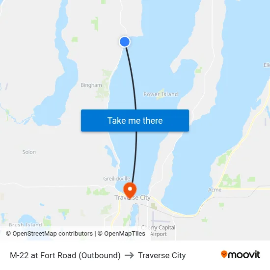 M-22 at Fort Road (Outbound) to Traverse City map