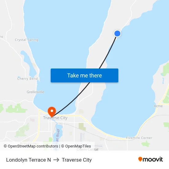 Londolyn Terrace N to Traverse City map