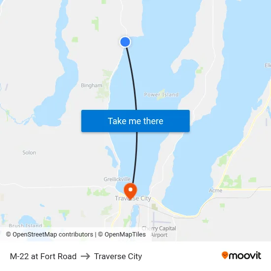 M-22 at Fort Road to Traverse City map
