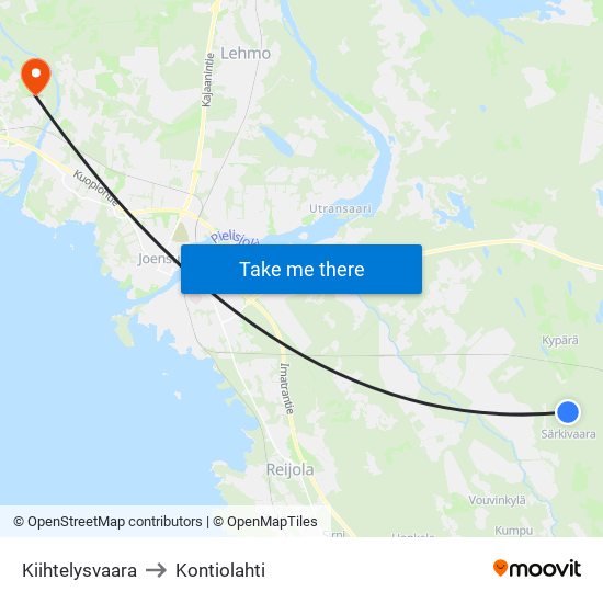 Kiihtelysvaara to Kontiolahti map