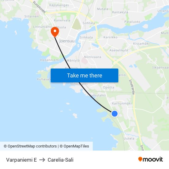 Varpaniemi E to Carelia-Sali map