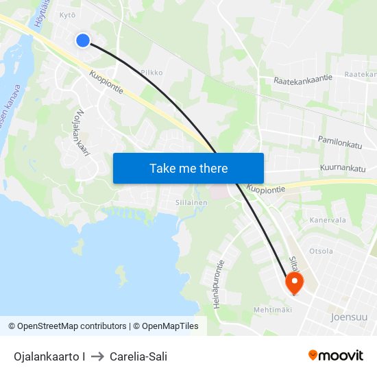 Ojalankaarto I to Carelia-Sali map
