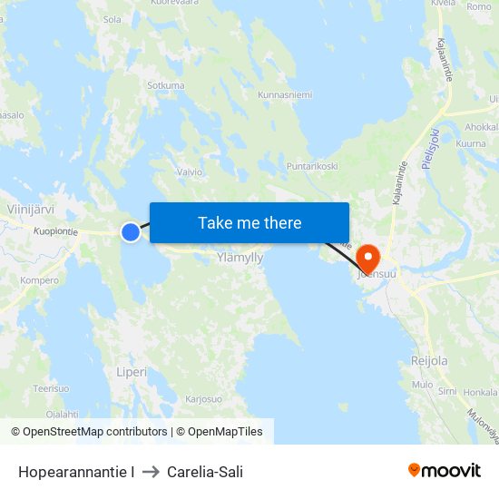 Hopearannantie I to Carelia-Sali map