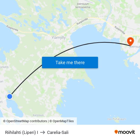 Riihilahti (Liperi) I to Carelia-Sali map