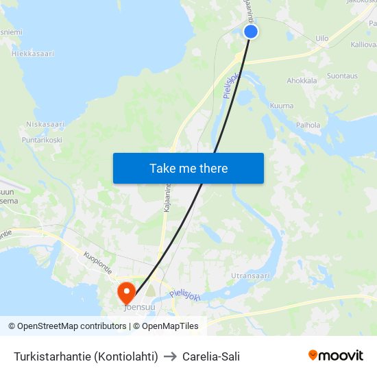 Turkistarhantie (Kontiolahti) to Carelia-Sali map