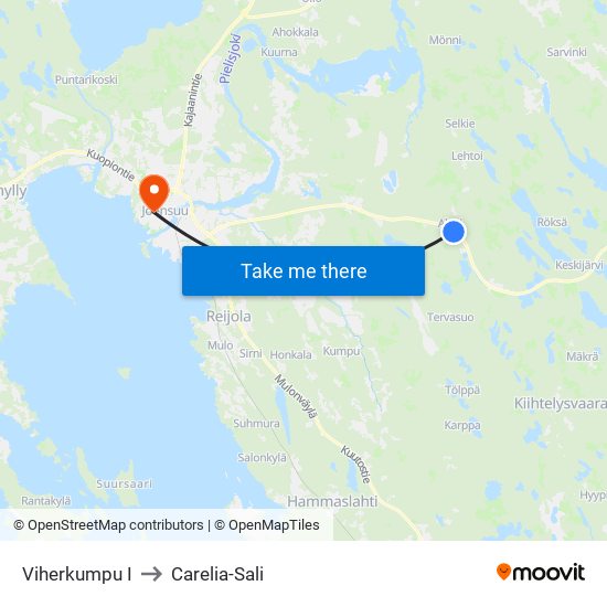 Viherkumpu I to Carelia-Sali map