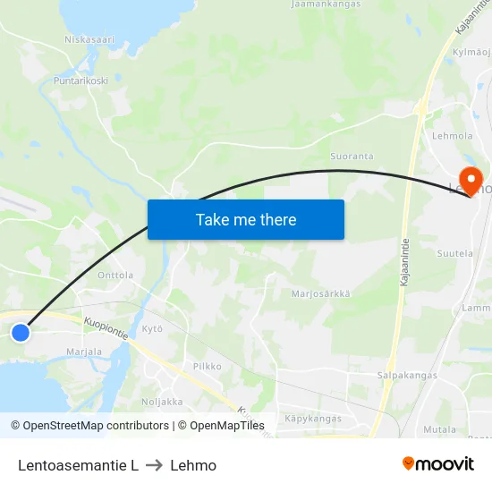 Lentoasemantie L to Lehmo map