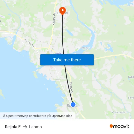 Reijola E to Lehmo map