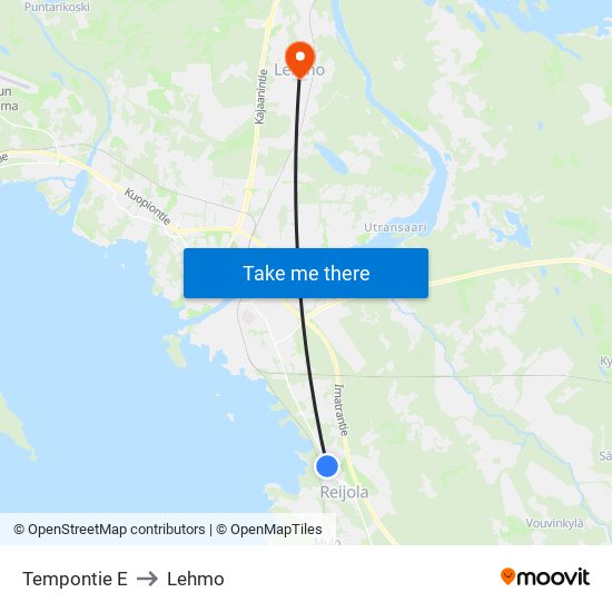 Tempontie E to Lehmo map