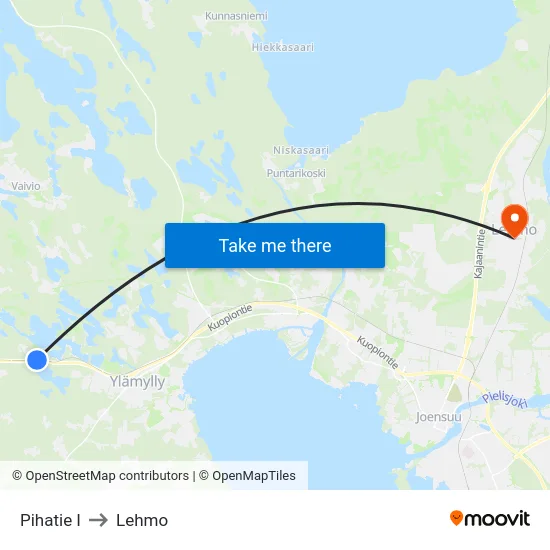Pihatie I to Lehmo map