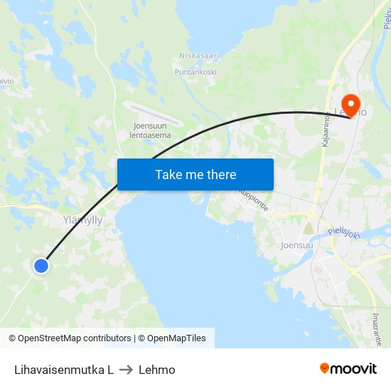 Lihavaisenmutka L to Lehmo map