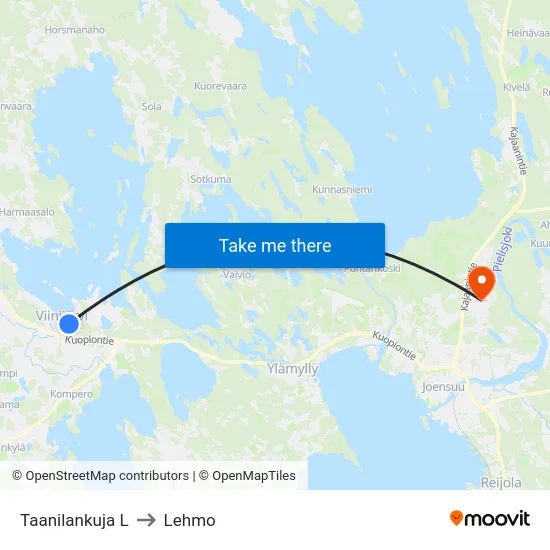 Taanilankuja L to Lehmo map