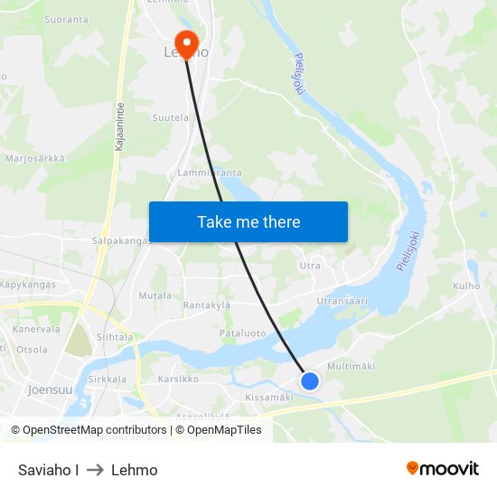 Saviaho I to Lehmo map