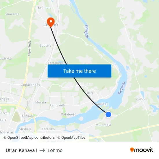 Utran Kanava I to Lehmo map