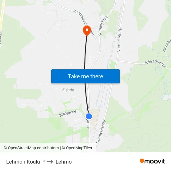 Lehmon Koulu P to Lehmo map
