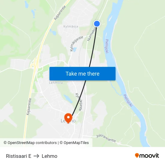 Ristisaari E to Lehmo map