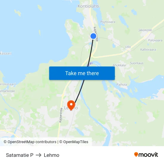 Satamatie P to Lehmo map