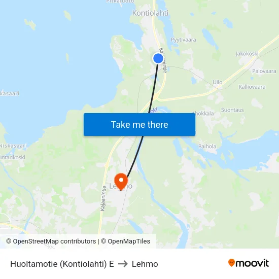 Huoltamotie (Kontiolahti) E to Lehmo map