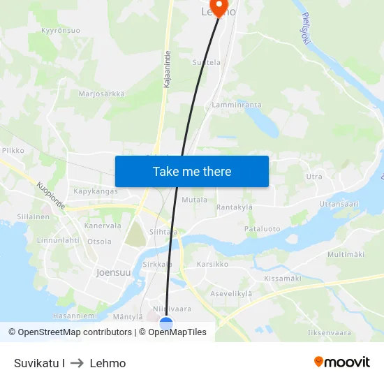 Suvikatu I to Lehmo map