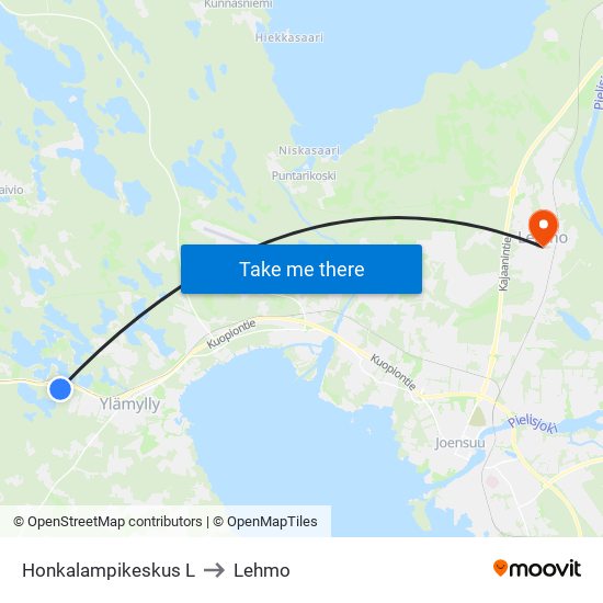 Honkalampikeskus L to Lehmo map