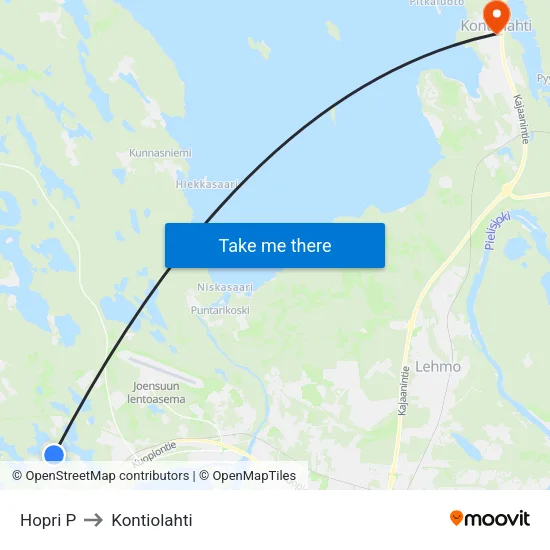 Hopri P to Kontiolahti map