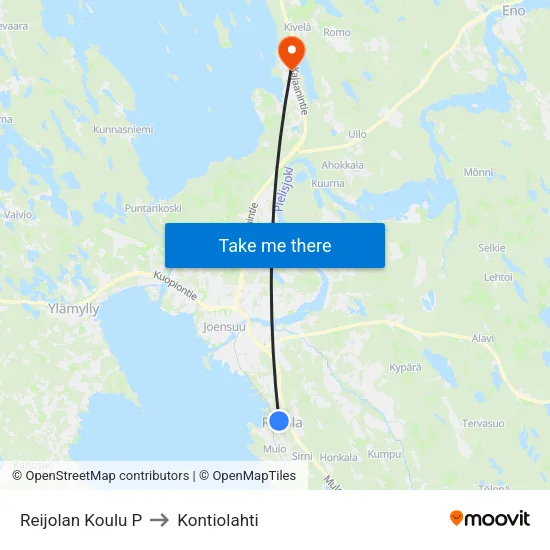 Reijolan Koulu P to Kontiolahti map