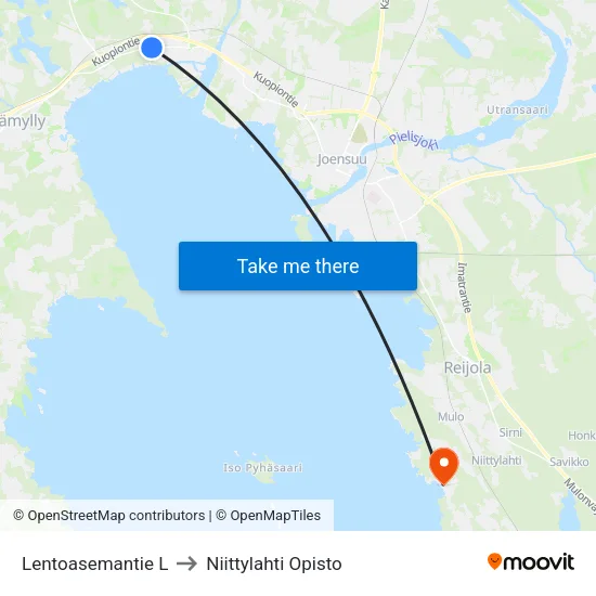 Lentoasemantie L to Niittylahti Opisto map