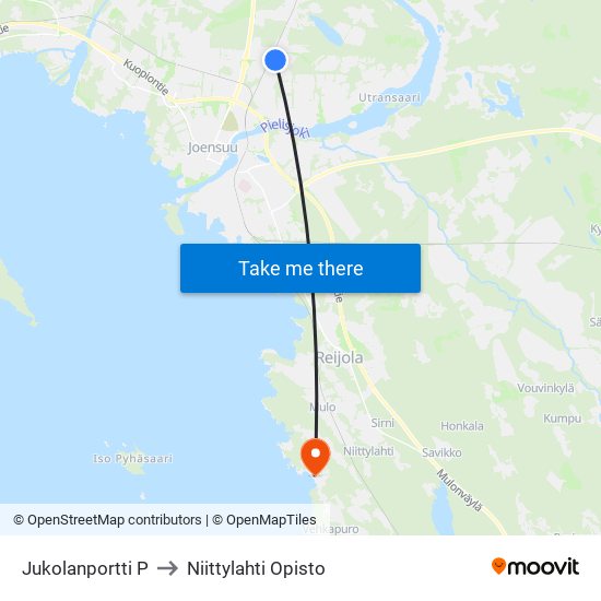Jukolanportti P to Niittylahti Opisto map