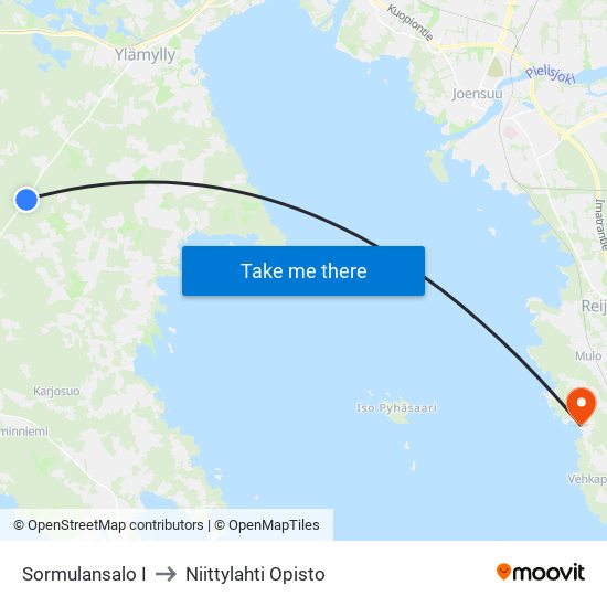 Sormulansalo I to Niittylahti Opisto map