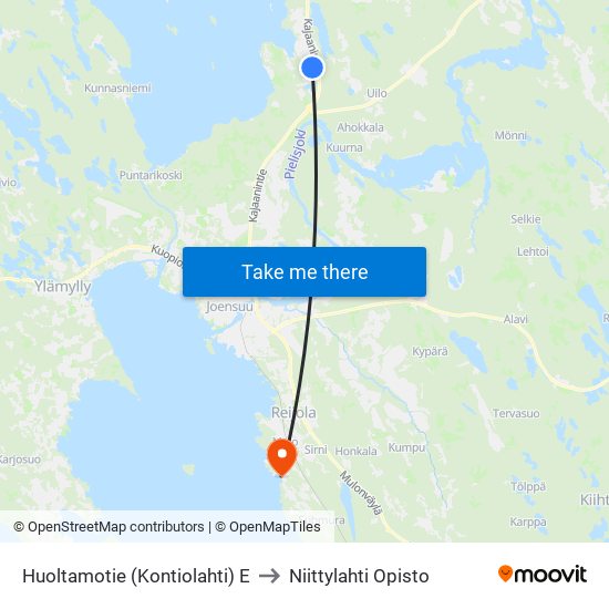 Huoltamotie (Kontiolahti) E to Niittylahti Opisto map