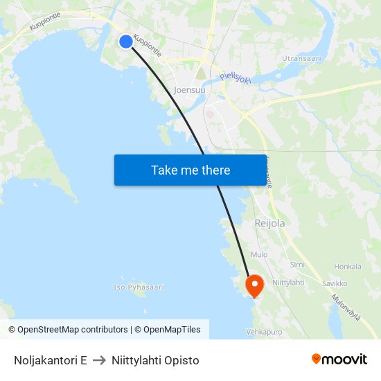 Noljakantori E to Niittylahti Opisto map