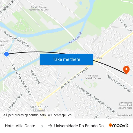 Hotel Villa Oeste - Ilha De Santa Luzia to Universidade Do Estado Do Rio Grande Do Norte map