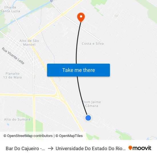 Bar Do Cajueiro - Nova Vida to Universidade Do Estado Do Rio Grande Do Norte map