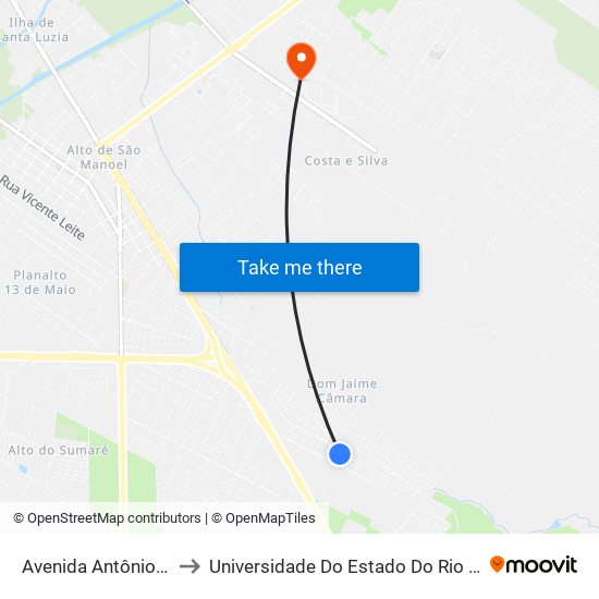 Avenida Antônio Bento, 54 to Universidade Do Estado Do Rio Grande Do Norte map
