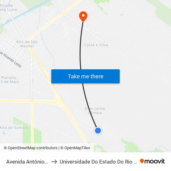 Avenida Antônio Bento, 19 to Universidade Do Estado Do Rio Grande Do Norte map